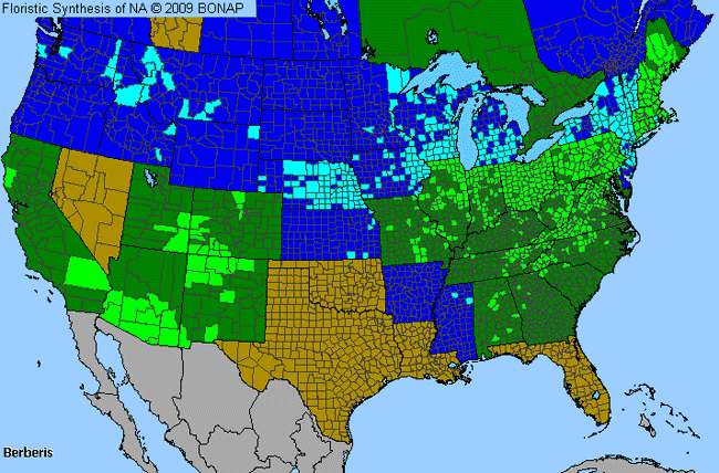 Allergies By County Map For Barberry