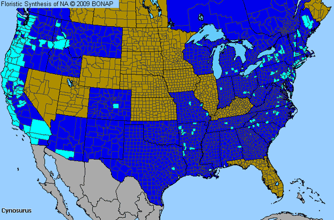 Allergies By County Map For Dog's-Tail Grass