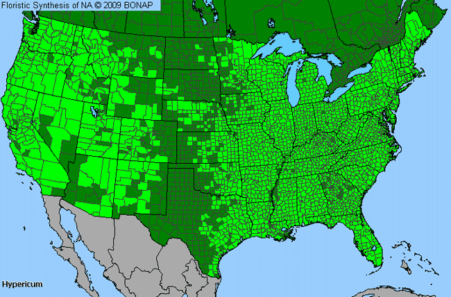 Allergies By County Map For St. John's-Wort