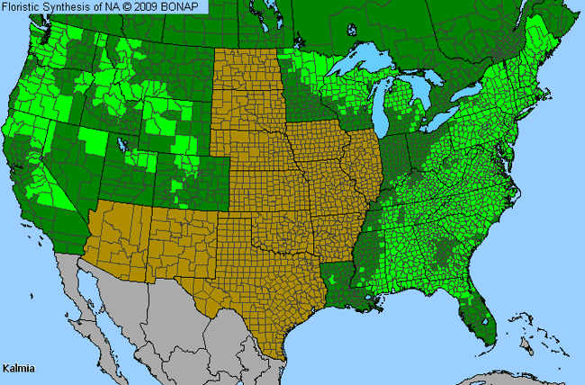 Allergies By County Map For Mountain-Laurel