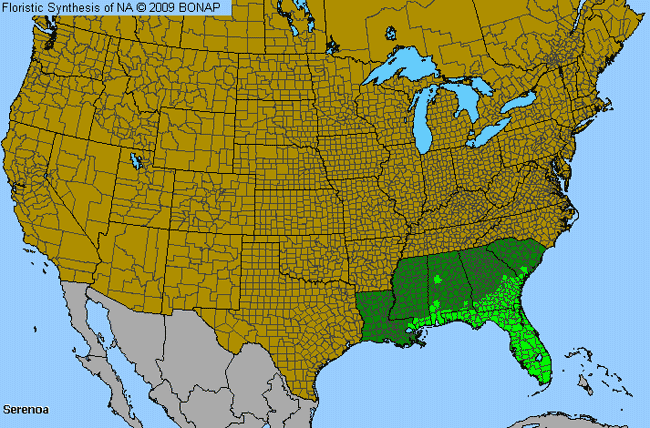 Allergies By County Map For Saw-Palmetto