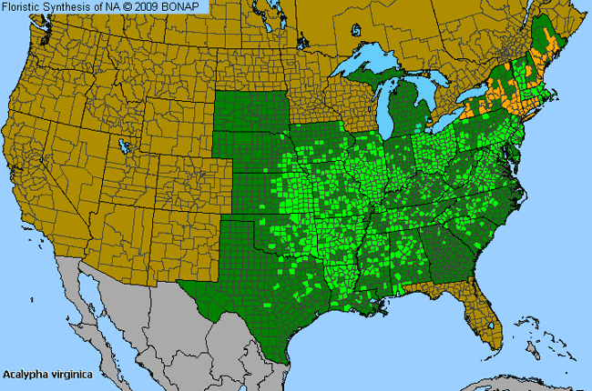 Allergies By County Map For Virginia Three-Seed-Mercury