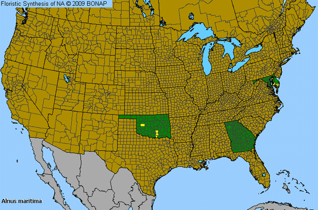 Allergies By County Map For Seaside Alder