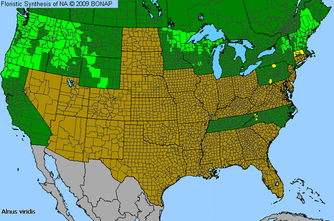 Allergies By County Map For Sitka Alder