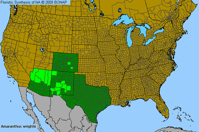 Allergies By County Map For Wright's Amaranth