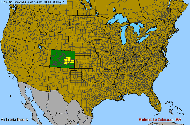 Allergies By County Map For Streaked Burr-Ragweed