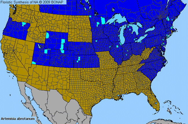 Allergies By County Map For Southern Wormwood