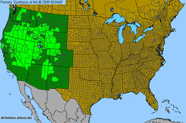 Allergies By County Map For Dwarf Sagebrush