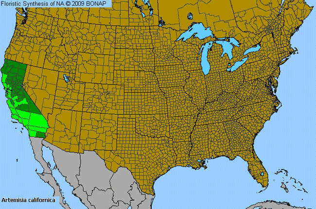 Allergies By County Map For Coastal Sagebrush