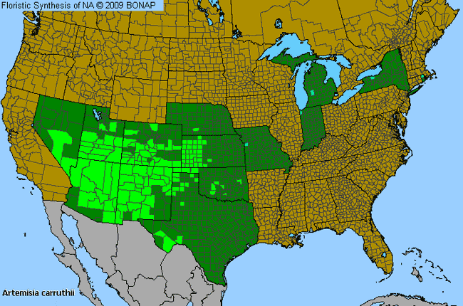 Allergies By County Map For Carruth's Sagebrush