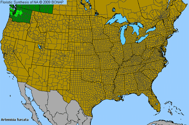 Allergies By County Map For Three-Fork Wormwood