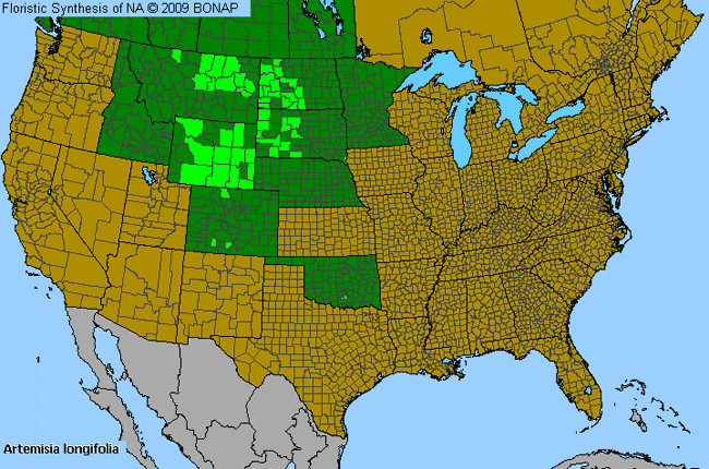 Allergies By County Map For Long-Leaf Wormwood