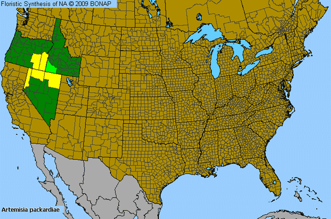 Allergies By County Map For Packard's Wormwood