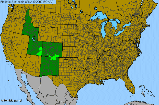 Allergies By County Map For Parry's Wormwood