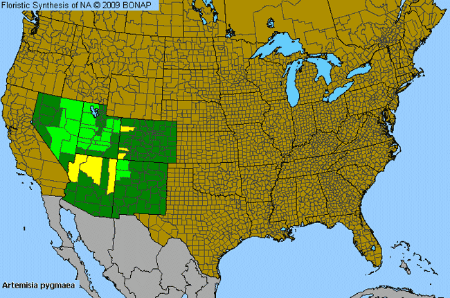 Allergies By County Map For Pygmy Sagebrush