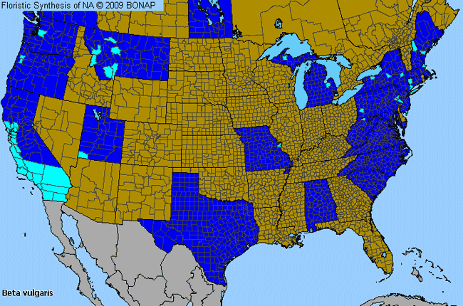 Allergies By County Map For Sea Beet