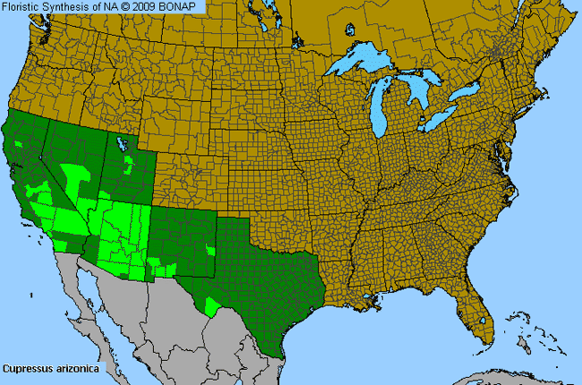 Allergies By County Map For Arizona Cypress