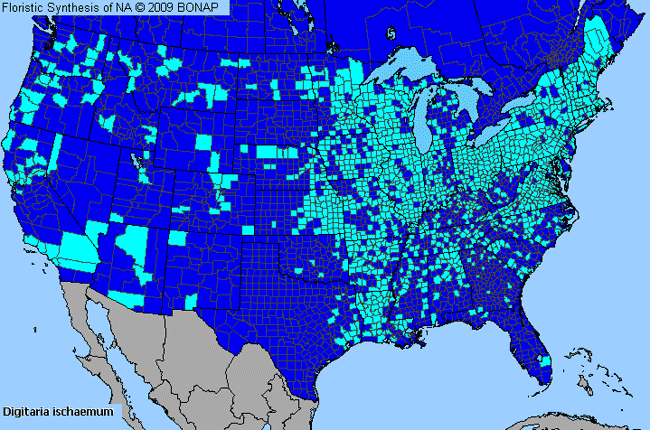 Allergies By County Map For Smooth Crab Grass