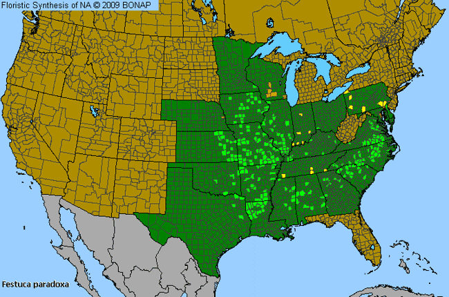 Allergies By County Map For Clustered Fescue