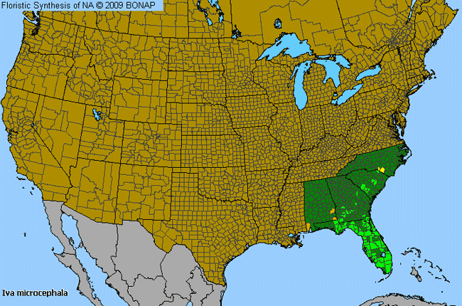 Allergies By County Map For Small-Head Marsh-Elder