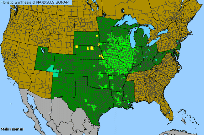 Allergies By County Map For Prairie Crabapple