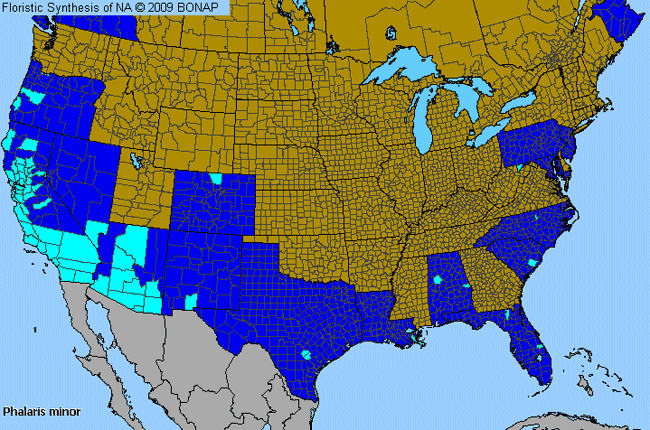 Allergies By County Map For Lesser Canary Grass