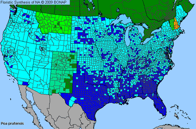 Allergies By County Map For Kentucky Blue Grass