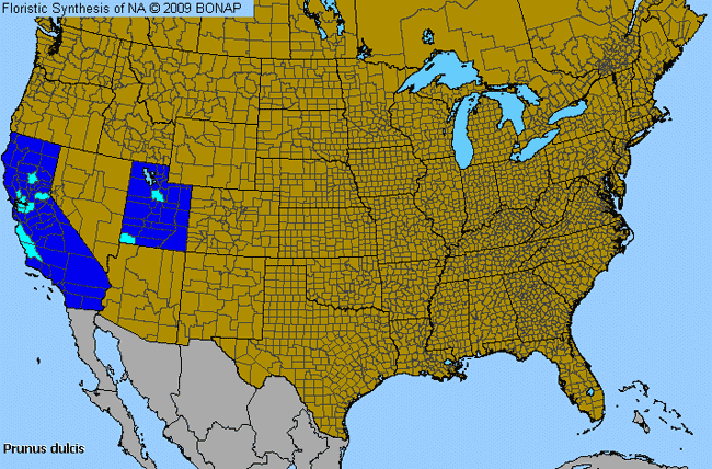 Allergies By County Map For Sweet Almond