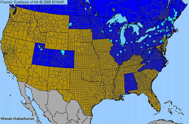 Allergies By County Map For Garden Rhubarb