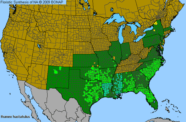 Allergies By County Map For Heart-Wing Sorrel