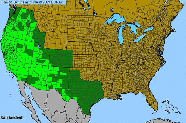 Allergies By County Map For Arroyo Willow