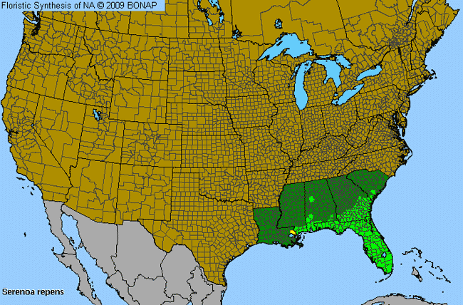 Allergies By County Map For Saw-Palmetto