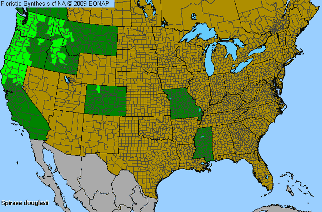 Allergies By County Map For Douglas' Meadowsweet