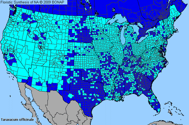 Allergies By County Map For Common Dandelion