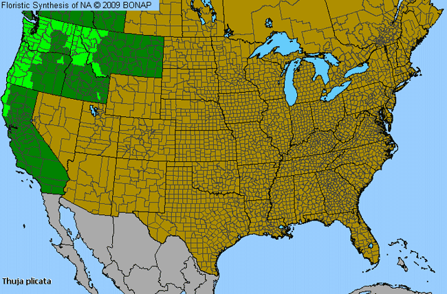 Allergies By County Map For Western Arborvitae