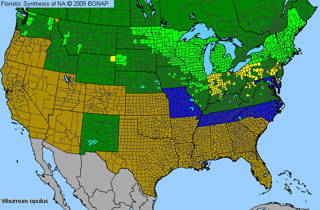 Allergies By County Map For Highbush-Cranberry